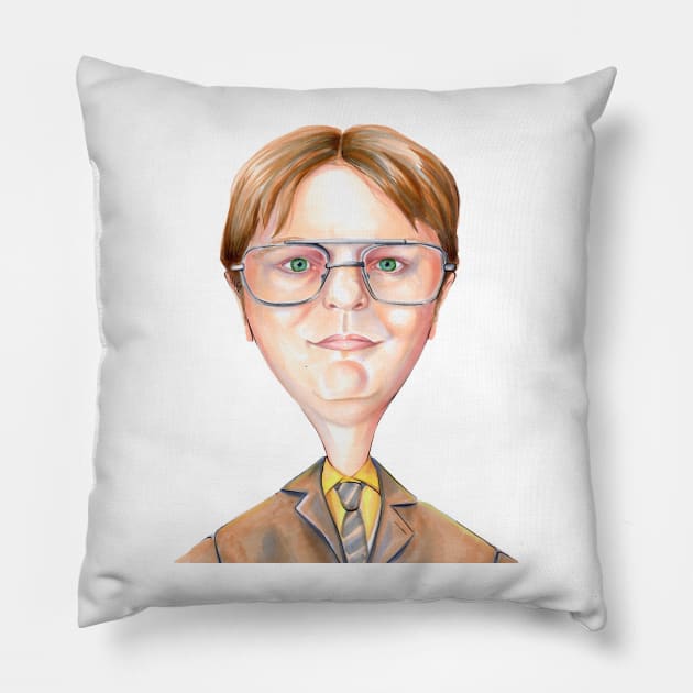 Dwight Schrute Portrait Pillow by obillwon