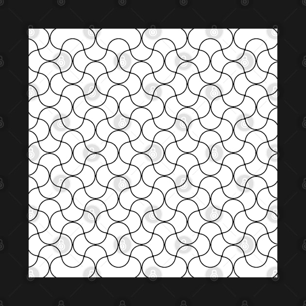 Waves Puzzle Net Pattern-White by Looly Elzayat