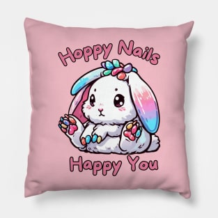 Bunny nail designer Pillow