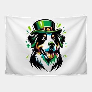 Entlebucher Mountain Dog in Saint Patrick's Day Festive Spirit Tapestry