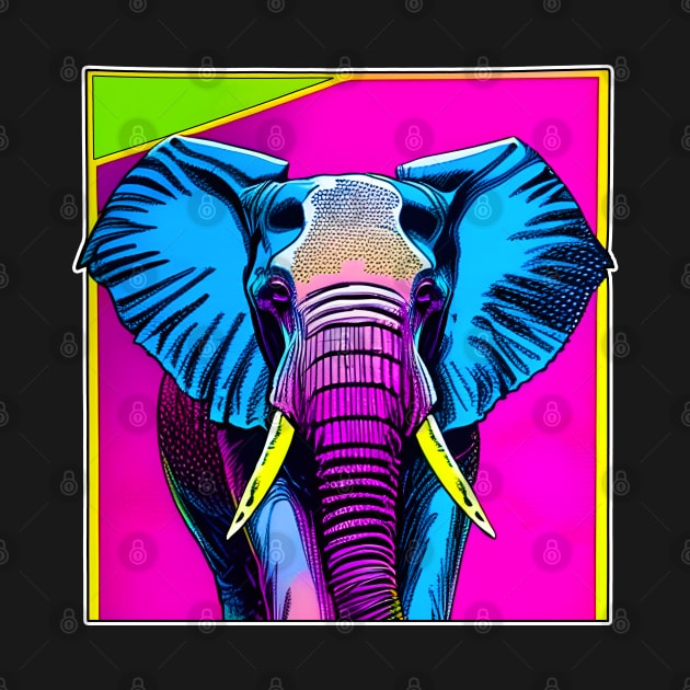 Bold Comic Book Style Elephant (MD23Ar070b) by Maikell Designs