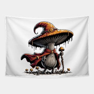 Mushroom Adventurer Wizard Tapestry