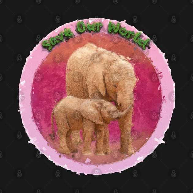 Save Our World - Elephants in White by Custom Autos