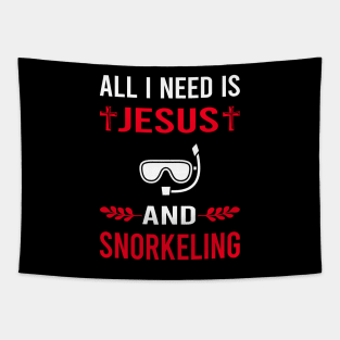 I Need Jesus And Snorkeling Snorkelling Snorkel Snorkeler Tapestry