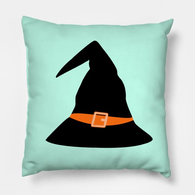 Black Witchy Witch hat Pillow by galaxieartshop