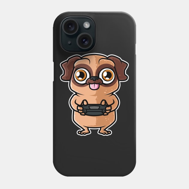 Video Games Nerd Pug Dog Gaming - Gamer product Phone Case by theodoros20