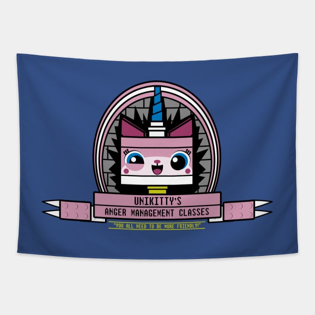 Unikitty's Anger Management Classes Tapestry by Adam Endacott