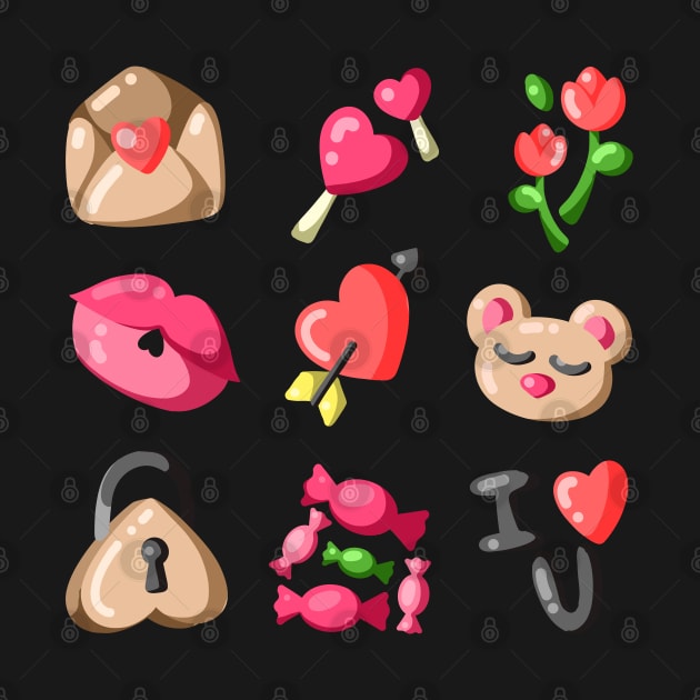 valentine stickers by Blanco-Nuclear (stickers pack and animal pockets)