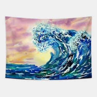 Summer Waves Sunset Tapestry