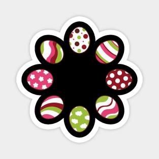 Eggs | Pink Green | Stripes | Dots | Clouds | Black Magnet