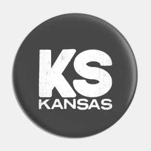 KS Kansas State Vintage Typography Pin