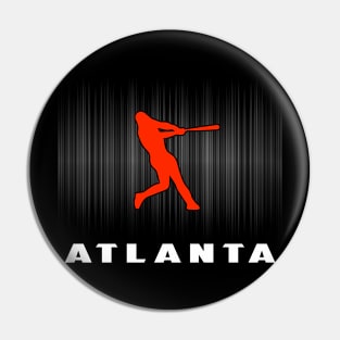 Atlanta Retro Baseball Player I Love Atlanta Men Women Pin