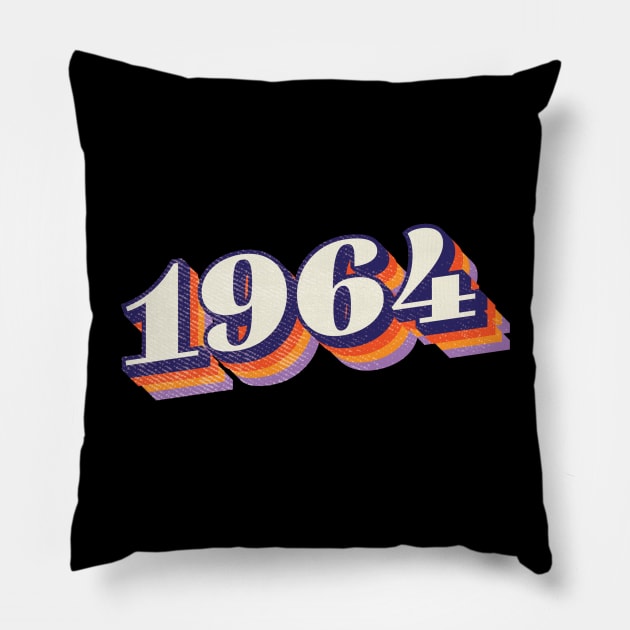 1964 Birthday Year Pillow by Vin Zzep