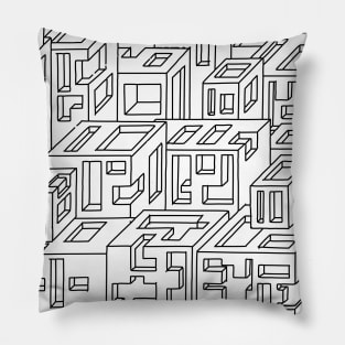 3d pattern, black Pillow