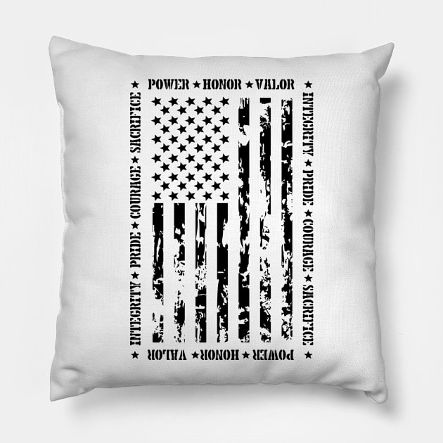 PATRIOTIC U.S. FLAG Pillow by razrgrfx