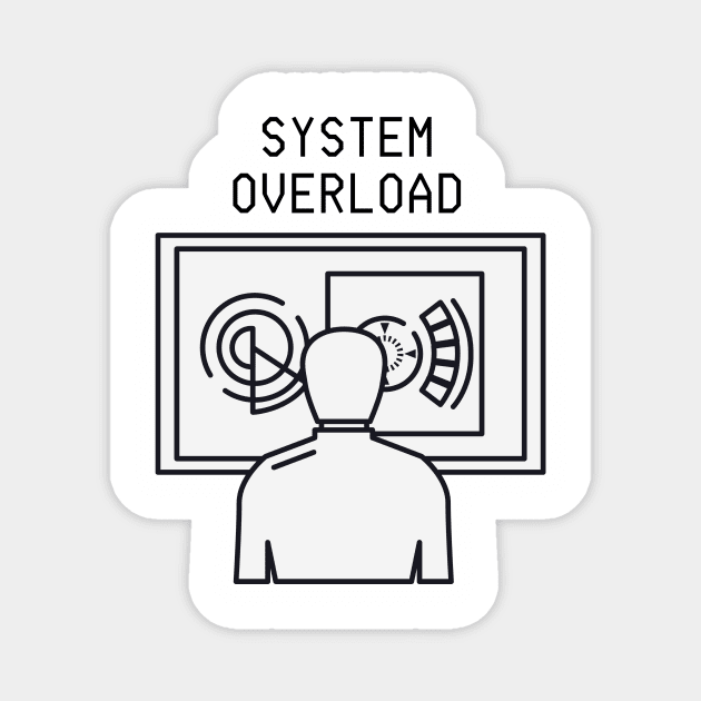 Funny Retro Computer Design System Overload Magnet by CrazilykukuDesigns