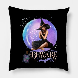 Magic Witch Tarot cards Beware potion witchy Witchcraft astrology Halloween Pillow