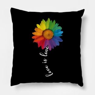 Love Is Love Rainbow Sunflower Lgbt Gay Lesbian Pride Shirt Pillow