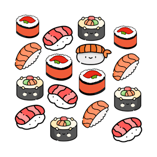 Cute Kawaii Sushi Colorful Fun Food T-Shirt