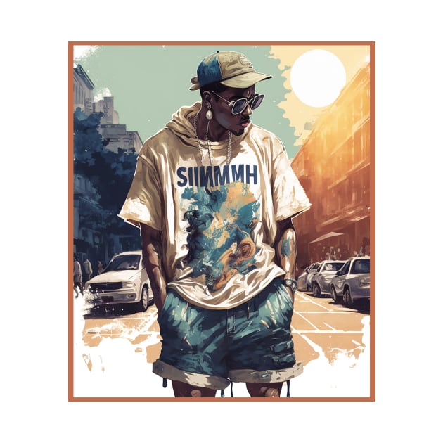 Hip Hop graphic Illustration of a Man by JoJoLikesToast