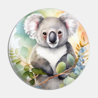 Cute Watercolor Koala - Unique Animal Art Design Pin