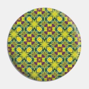 Yellow, Green, Purple Star Pattern - WelshDesignsTP004 Pin