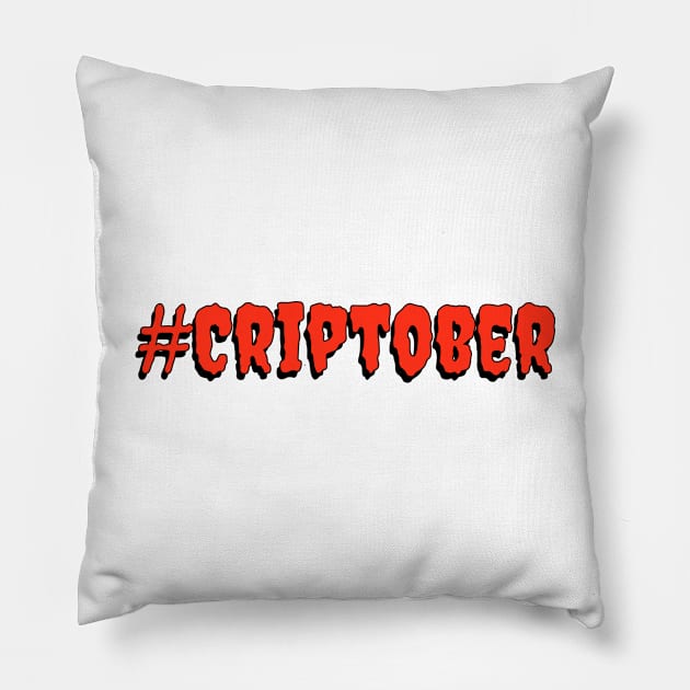 #Criptober (Red & Black) Pillow by RollingMort91