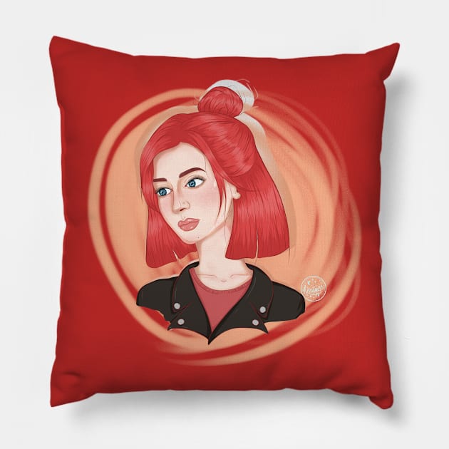 pink girl Pillow by kira4ka93