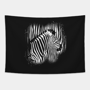 Zebra Print Black and White Safari Animals Tapestry