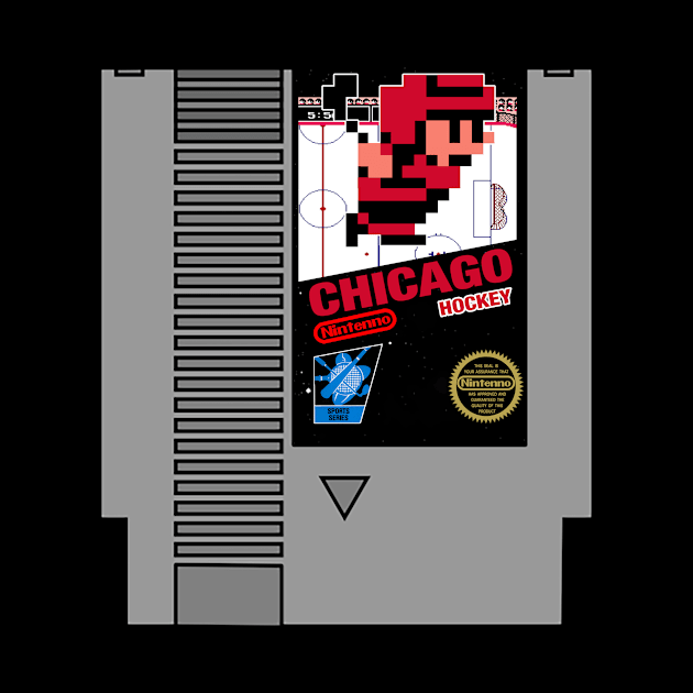 Chicago Hockey 8 bit cartridge design by MulletHappens