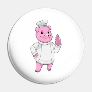 Pig as Cook with Chef hat Pin