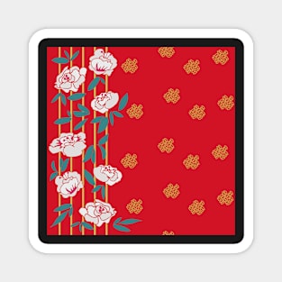 Floral Scenery in red Magnet