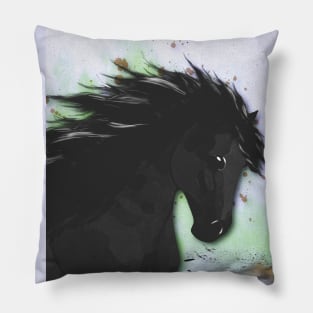 Horse Lovers Black Horse Pillow