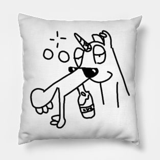 drunk unicorn Pillow