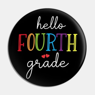 Hello Fourth Grade Pin