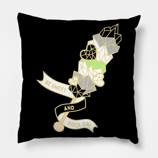 Rock Candy - Agender Pride Pillow by Razumi Yazura