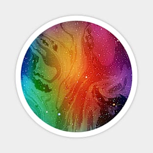 Circular Multicolor Marble Magnet