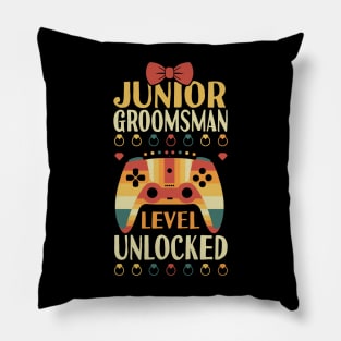 Junior Groomsman Level Unlocked Pillow