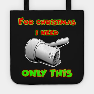 Merry chrismas, car guy, car enthusiast merry chrismas, happy holidays, 10mm socket wrench  (1) Tote
