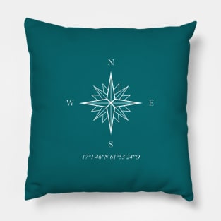 Compass rose white Pillow