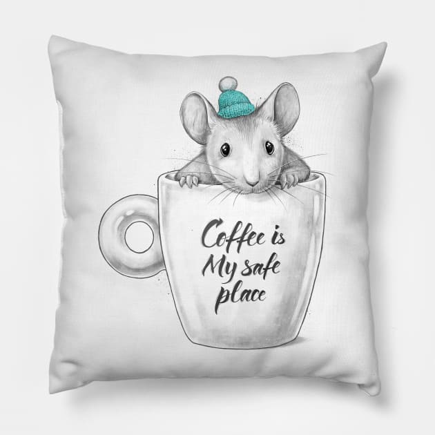 Coffee is my safe place Pillow by NikKor