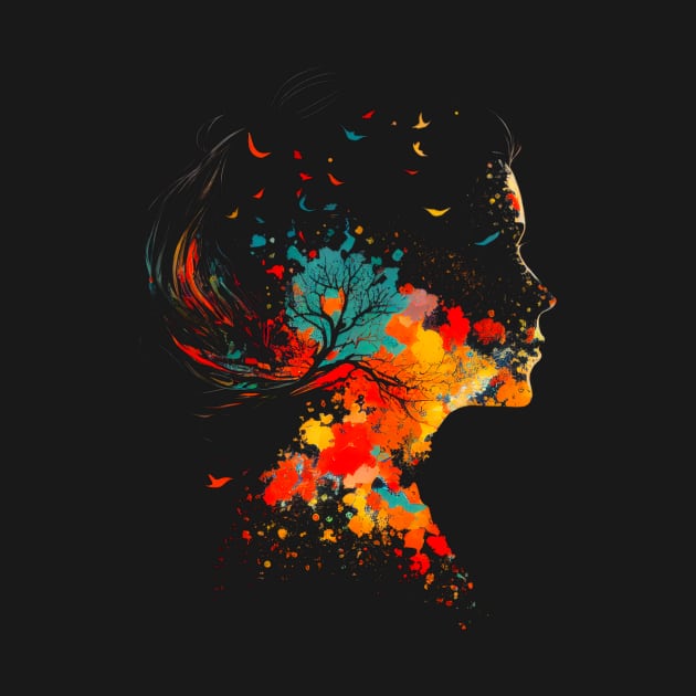 Colorful Woman's Head #2 by Butterfly Venom