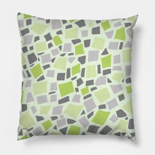 Broken Tiles Mosaic Pattern Grass Green Color Background GC-120-4 Pillow