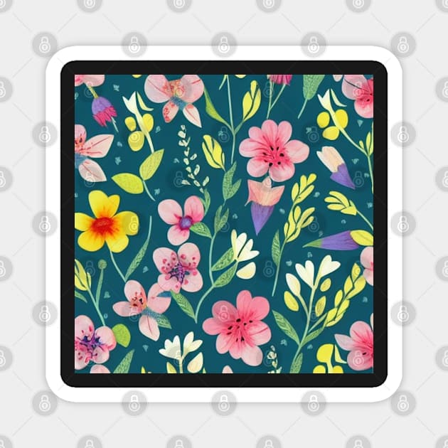 Woodland Meadow Pattern 7 Magnet by TrapperWeasel