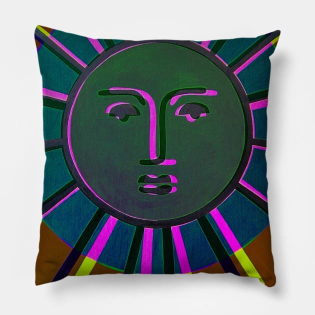 Bohemian Sun Pillow by Kat Evans