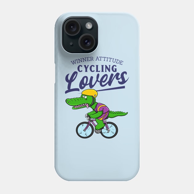 crocodile bicycle Phone Case by Imaginar.drawing