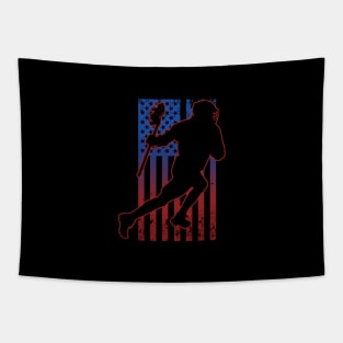 Lacrosse Usa American Flag Tapestry