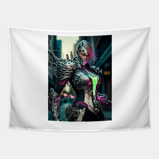 Cybernet Cyborg Woman Tapestry