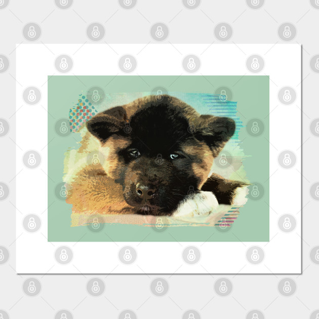 American Akita Puppy Akita Posters And Art Prints Teepublic Uk