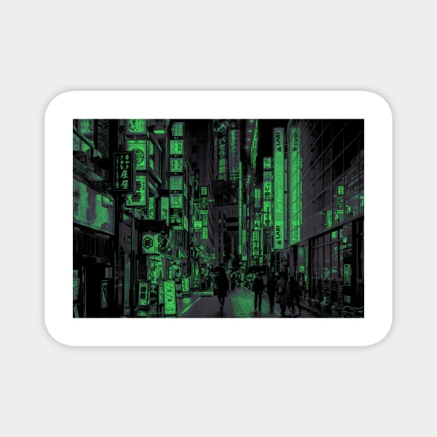 Shinjuku Nights Green Recolor Magnet by emiliapapaya